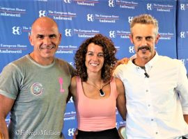 Io, Paola Gianotti, ciclista e Coach e Emilio Previtali, Alpinista e Triathleta.